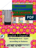 Cause and Effect PPT English 5