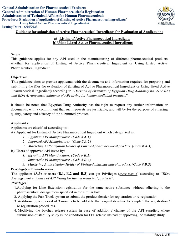 API Listing and Usage Guidelines | PDF | Pharmacology | Pharmaceutical ...
