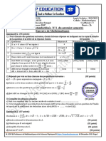 Evaluation N°1 MATHS Classe 3eme 2021 2022