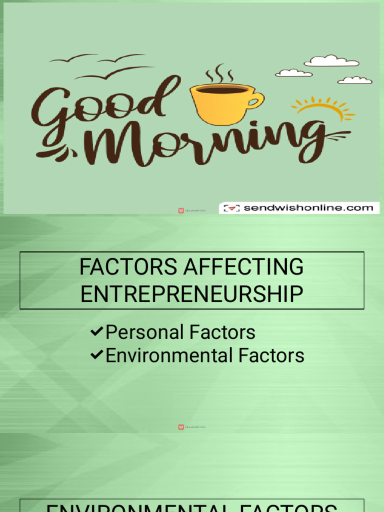 Environmental Factors Affecting Entrepreneurship PDF