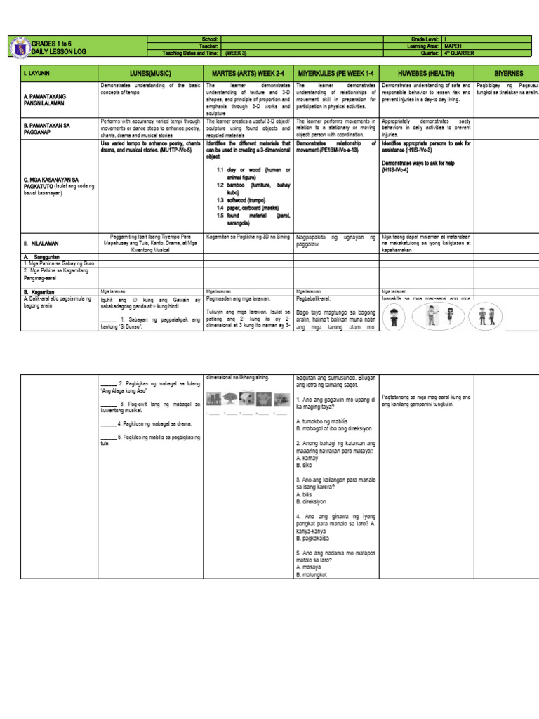 MAPEH | PDF | Learning