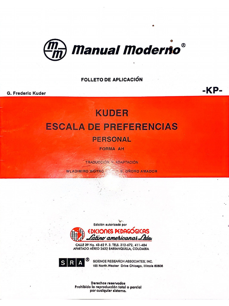 Manual Kuder | PDF