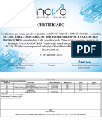 CAPACITAÇÃO TRANSPORTE COLETIVO PASSAGEIRO CE-Certificado de Conclusão de Curso 13737