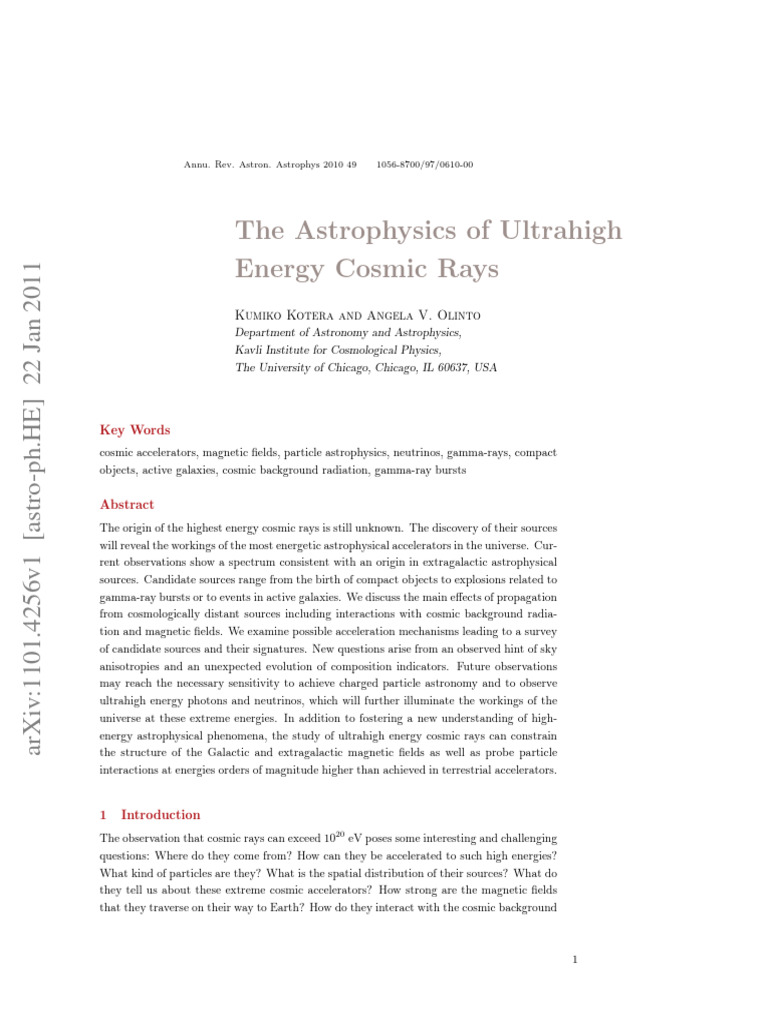 The Astrophysics of Ultrahigh-Energy Cosmic Rays (2011) | PDF | Cosmic ...