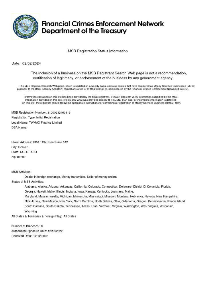 MSB Registration | PDF