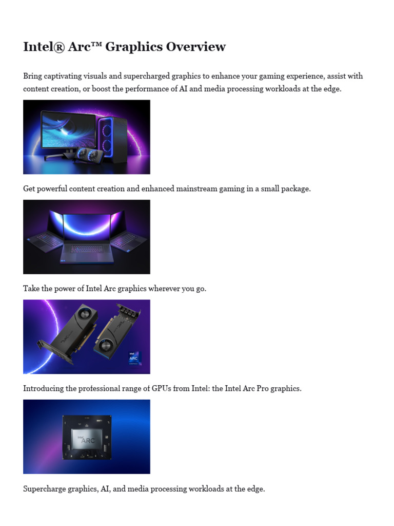 Intel® Arc™ Graphics Overview | PDF | Computers