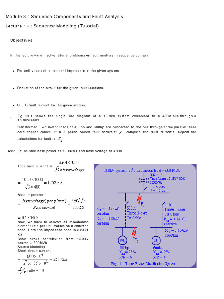 Sequence Fault Analysis Tutorial | PDF | Electrical Impedance | Transformer