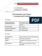 Wortschatzliste Zum Thema - Lerntypen Und Lernstile