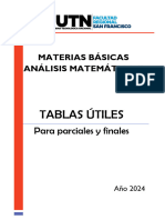 Análisis Matemático 2 - Tablas y Fórmulas Útiles - 2024