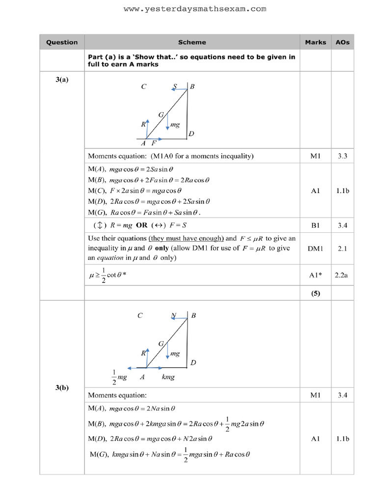 Physics Exam Marking Scheme Analysis | PDF | Mathematical Objects