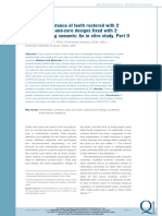 Fracture Resistance of Teeth Restored With 2 Different Post-And-Core Designs Fixed With 2 Different Luting Cements: An in Vitro Study. Part II