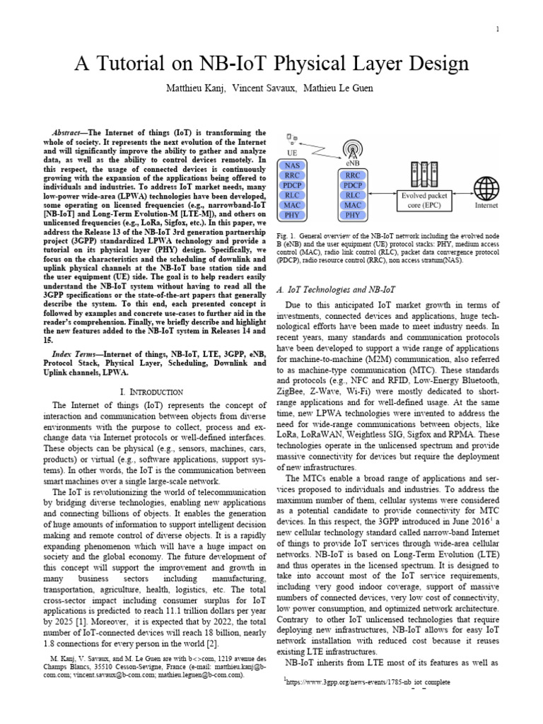 Nb Iot Physical Layer Design Pdf Duplex Telecommunications