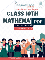 Analysis of 10th Maths Board Paper 2024