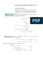 Ficha - Equações Do 2ºgrau Pelo Completamento Do Quadrado.