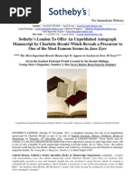 Download Sothebys To Sell Unpublished Miniature Charlotte Bront Manuscript - Reveals Precursor to Famous Scene in Jane Eyre by Gavel SN72061015 doc pdf