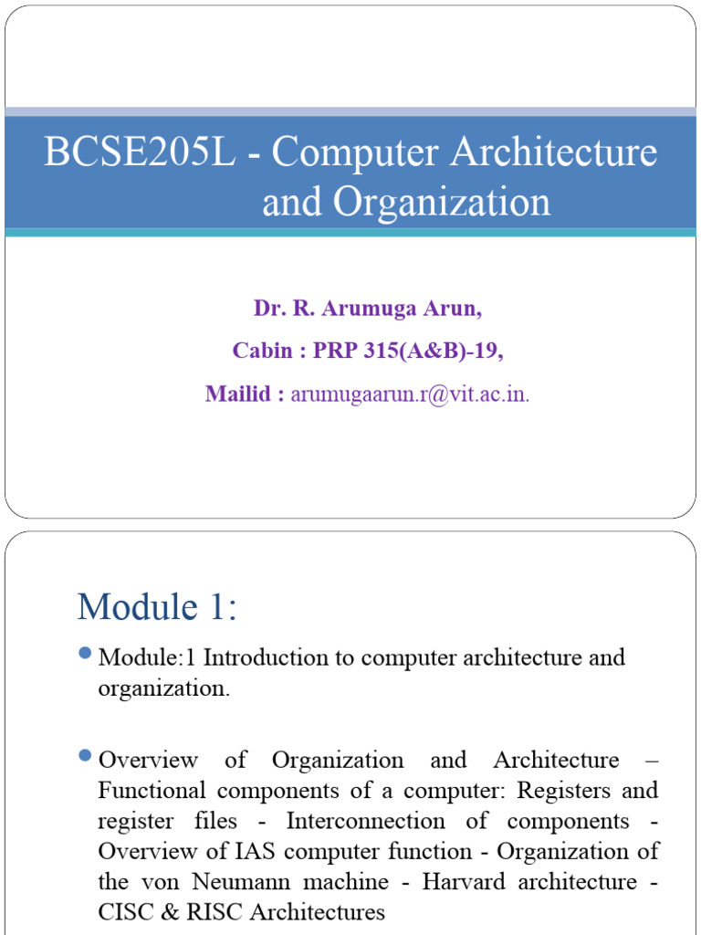 Computer Architecture Overview and Registers | PDF | Input/Output ...