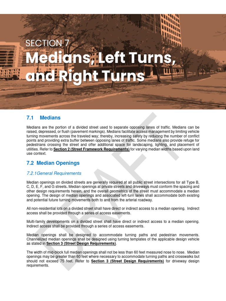 Median Design and Access Standards | PDF | Lane | Street