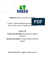 Ensayo-La Ética Ambiental Como Proyecto de Vida y Obra Social