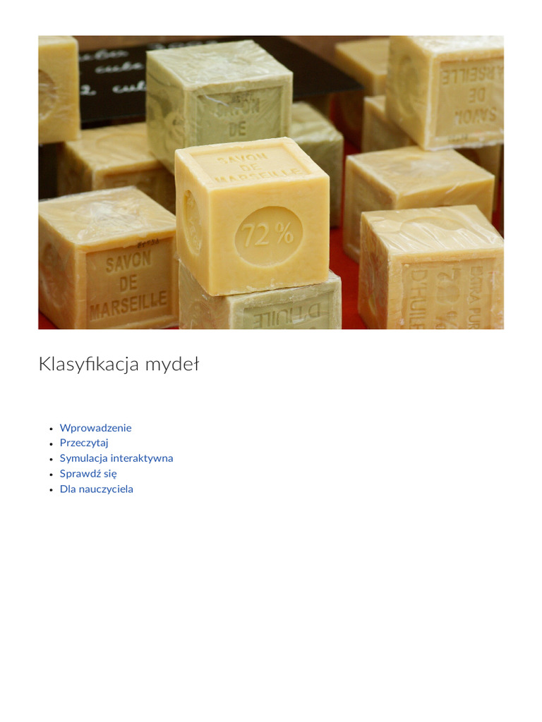 Klasyfikacja Mydel | PDF