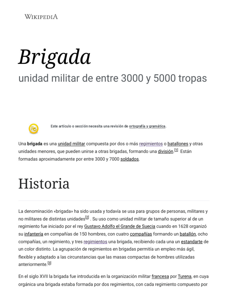 Estructura y función de una brigada militar | PDF | Brigada ...