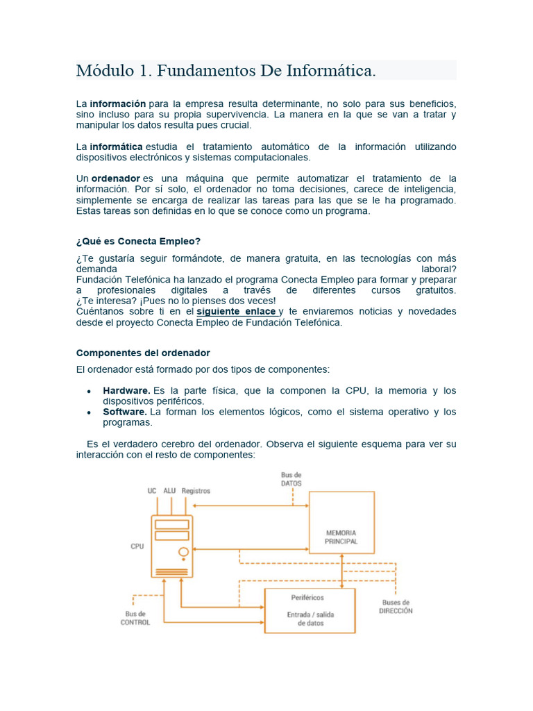 Módulo 1 | PDF | Hardware de la computadora | Sistema operativo