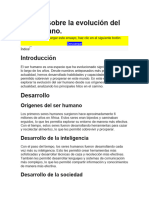 Ensayo Sobre La Evolución Del Ser Humano