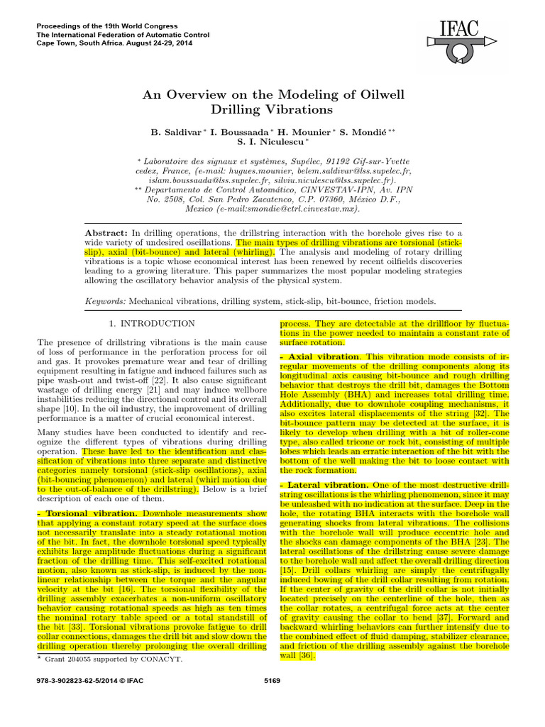 An Overview On The Modeling of Oilwell Drilling Vibrations | PDF ...
