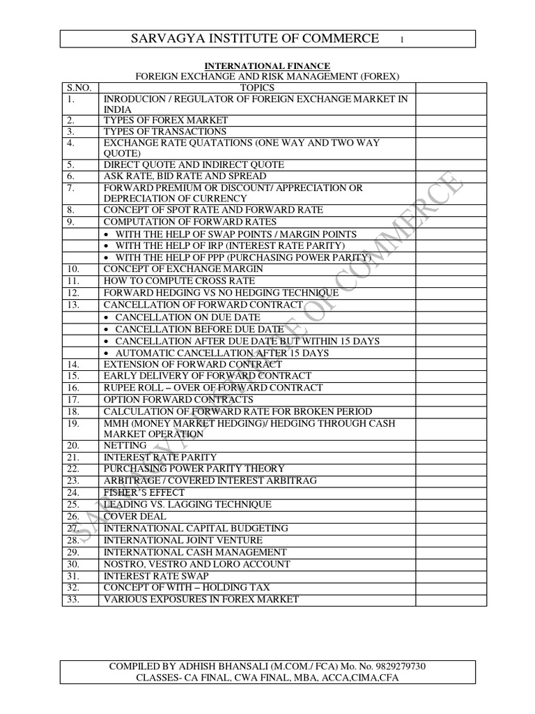 International Finance | PDF | Exchange Rate | Foreign Exchange Market