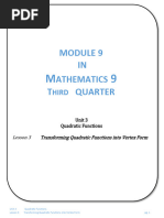 Math 9 Unit 3 Lesson 3 Module