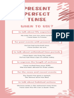 Present Perfect Tense Grammar Infographic in Pink White Cute Style