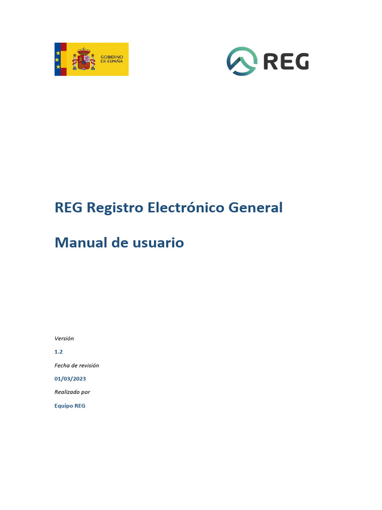 Manual de Usuario del REG Electrónico | PDF | Documento de identidad ...