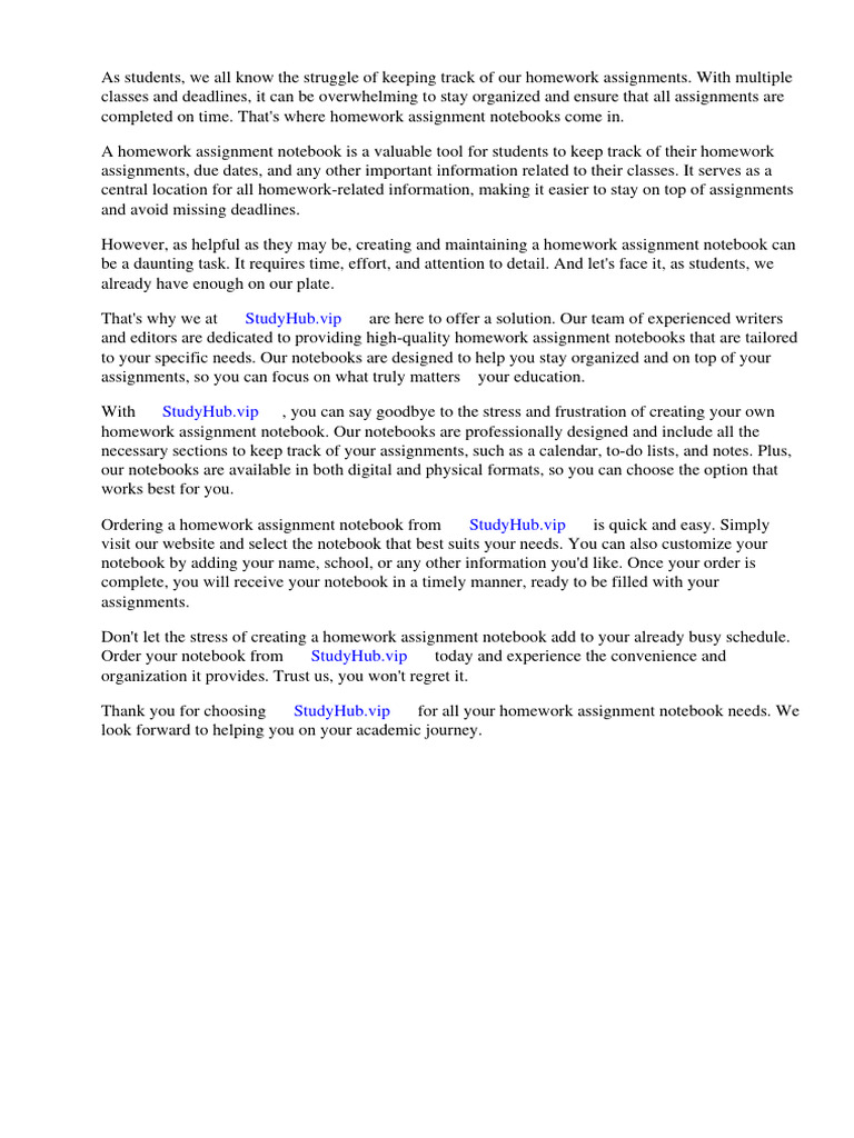 Homework Assignment Notebooks PDF Books Homework