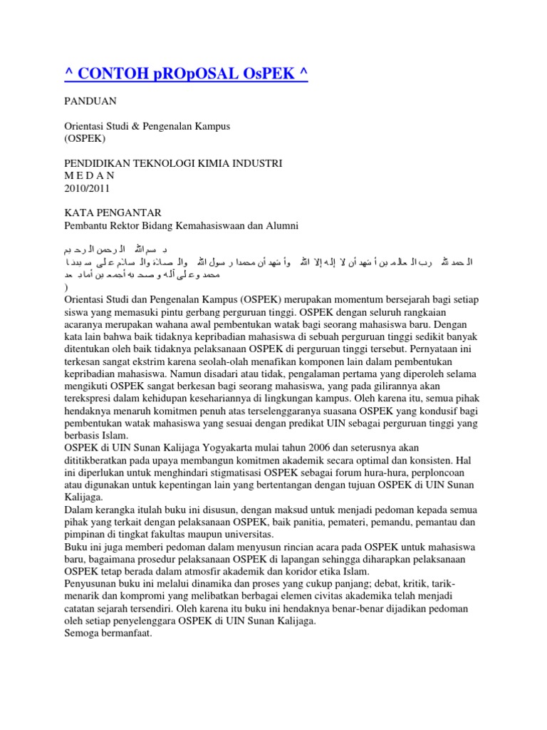 Contoh Proposal Ospek Pdf