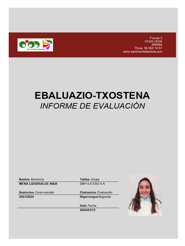 Informe de Evaluación 2023/2024 | PDF | Evaluación | Plan de estudios