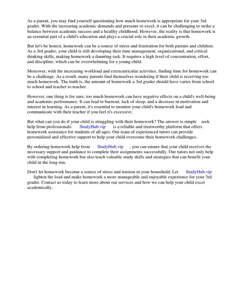 how-much-homework-should-my-3rd-grader-have-pdf-homework-teachers