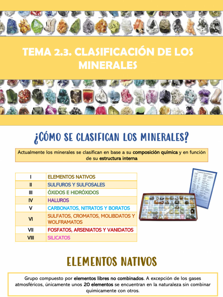 Tema 2 3 Clasificaci n De Minerales PDF