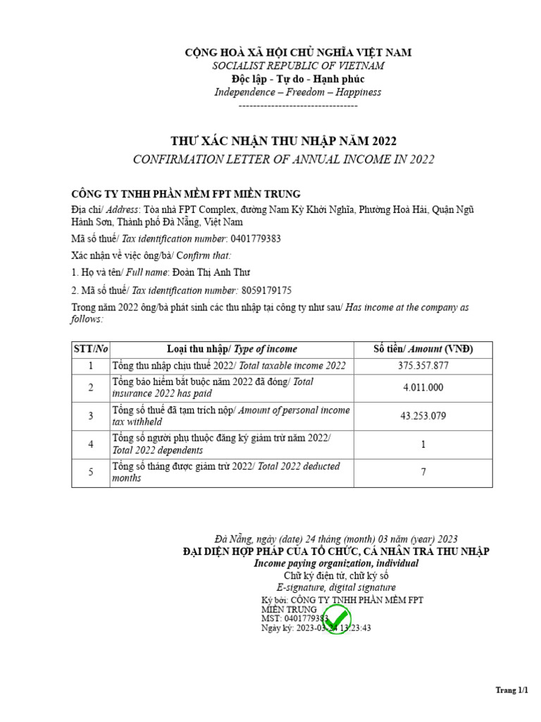 Thu xac nhan thu nhap pdf