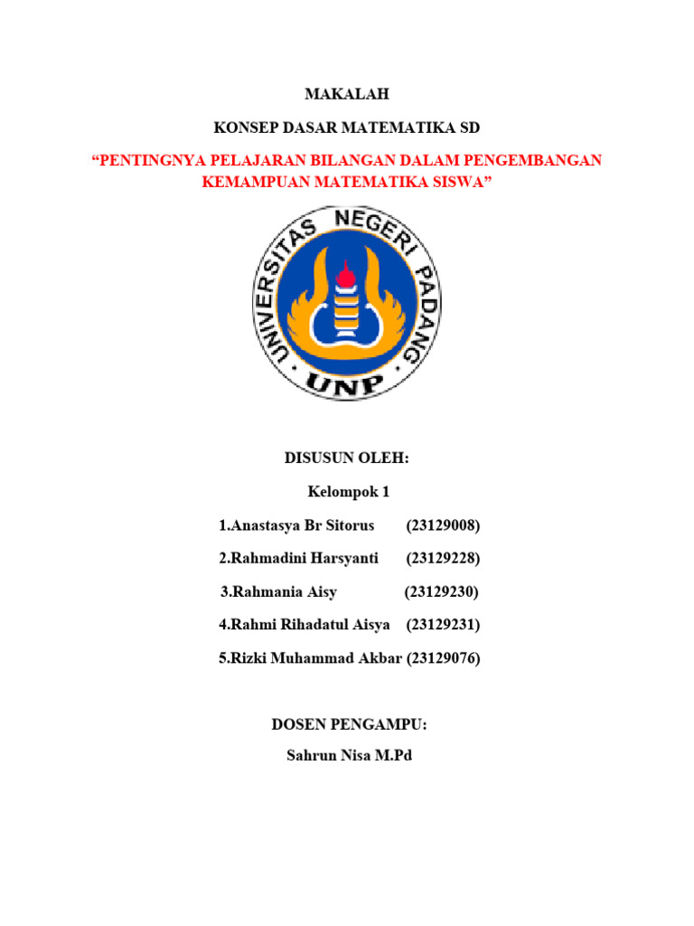 Pentingnya Bilangan dalam Matematika SD | PDF