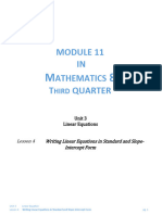 Math 8 Unit 3 Lesson 4 Module Slope - Intercept