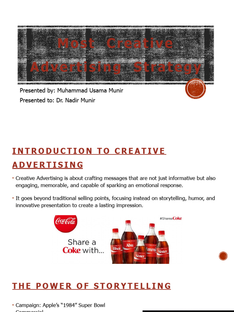 Creative Advertising Strategies by Usama Munir | PDF | Advertising | Brand