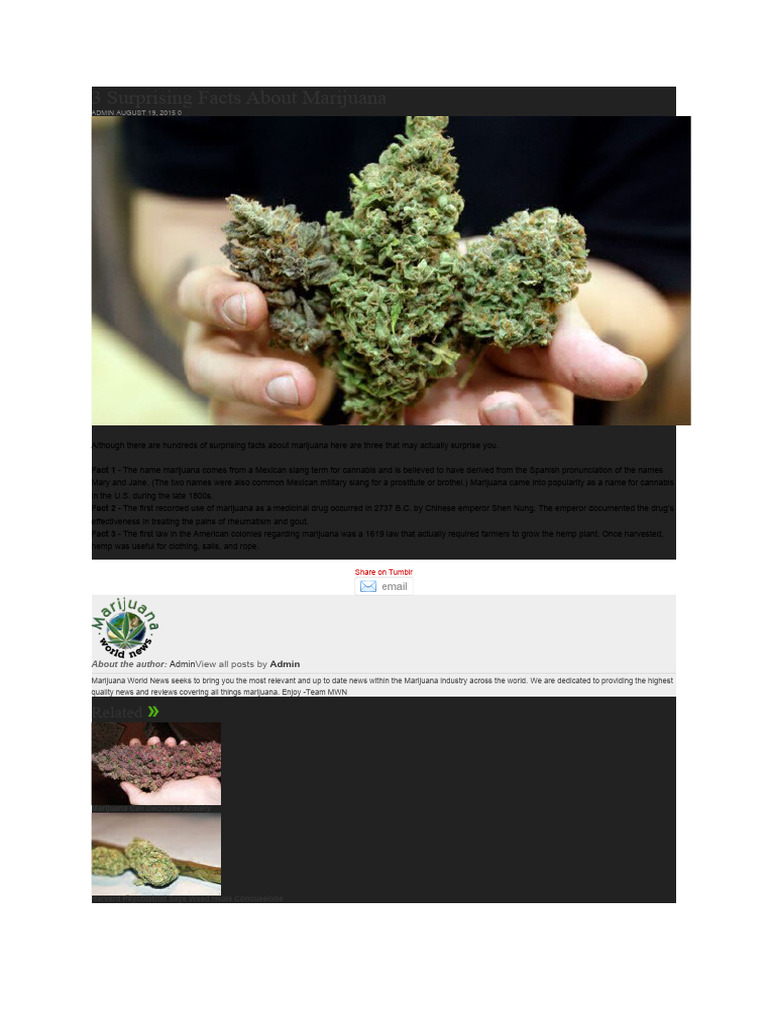 3 Surprising Facts About Marijuana | PDF | Social Science