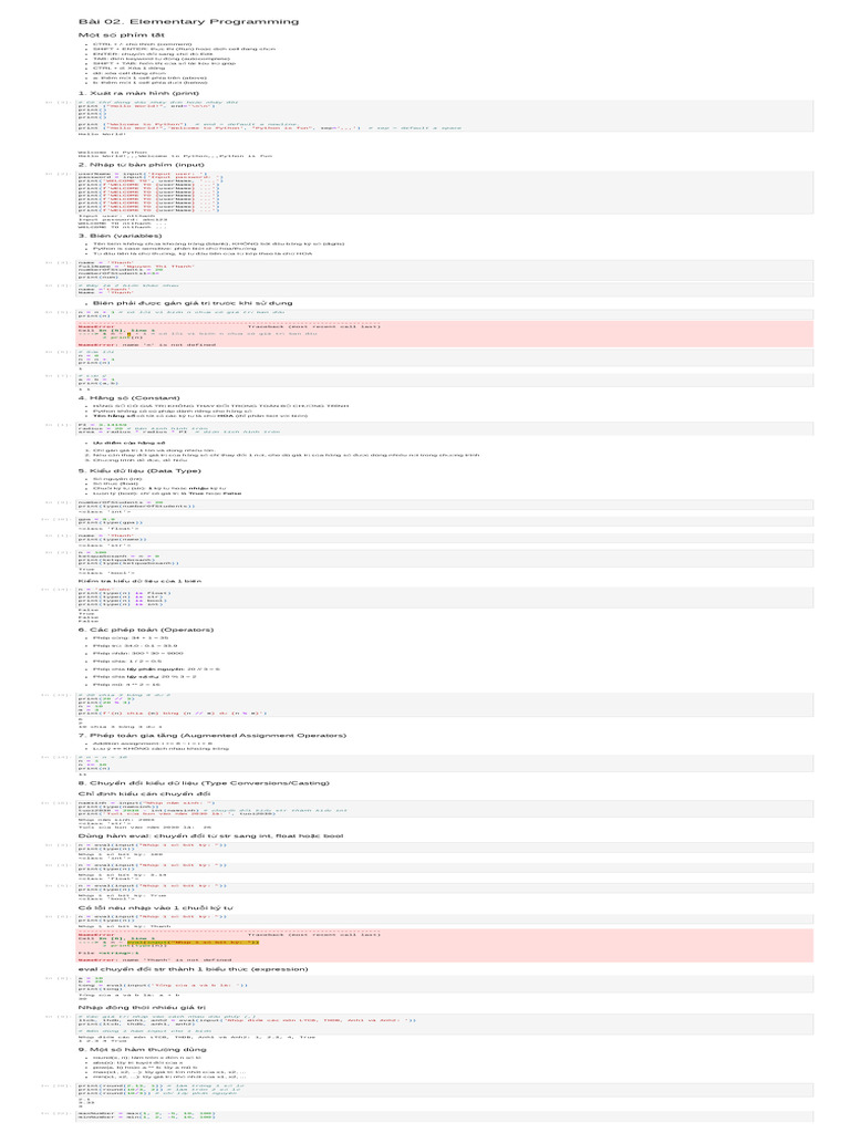 Elementary Programming | PDF