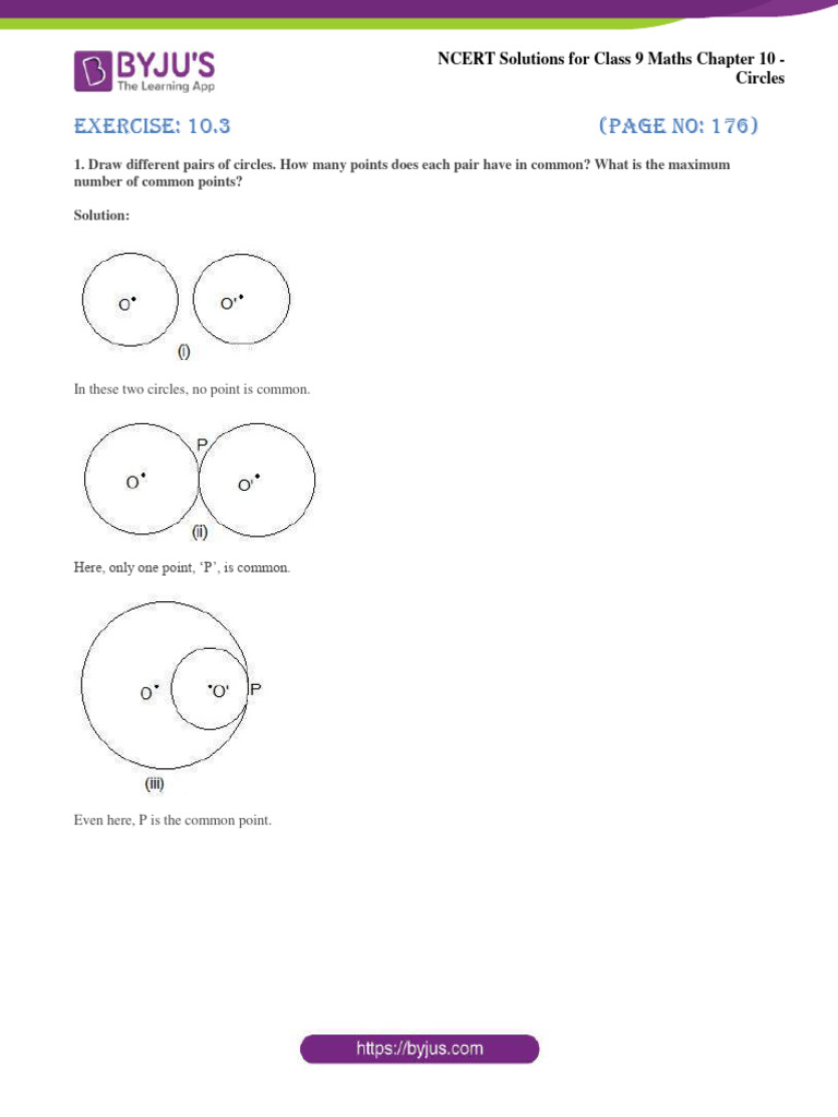0 Circles Exercise 10 3 | PDF | Perpendicular | Circle