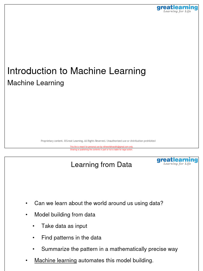 ML1++W1+Introduction+to+Machine+Learning+%281%29 | PDF | Machine ...