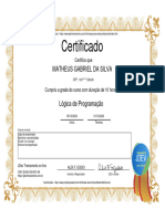 Certificado: Matheus Gabriel Da Silva