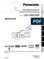 Operating Instructions PANASONIC AG-HMC40