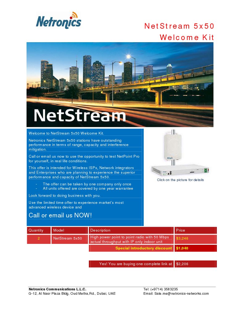 Netronics - NetStream 5x50 Welcome Kit - Gitex 2011 | PDF | Business ...
