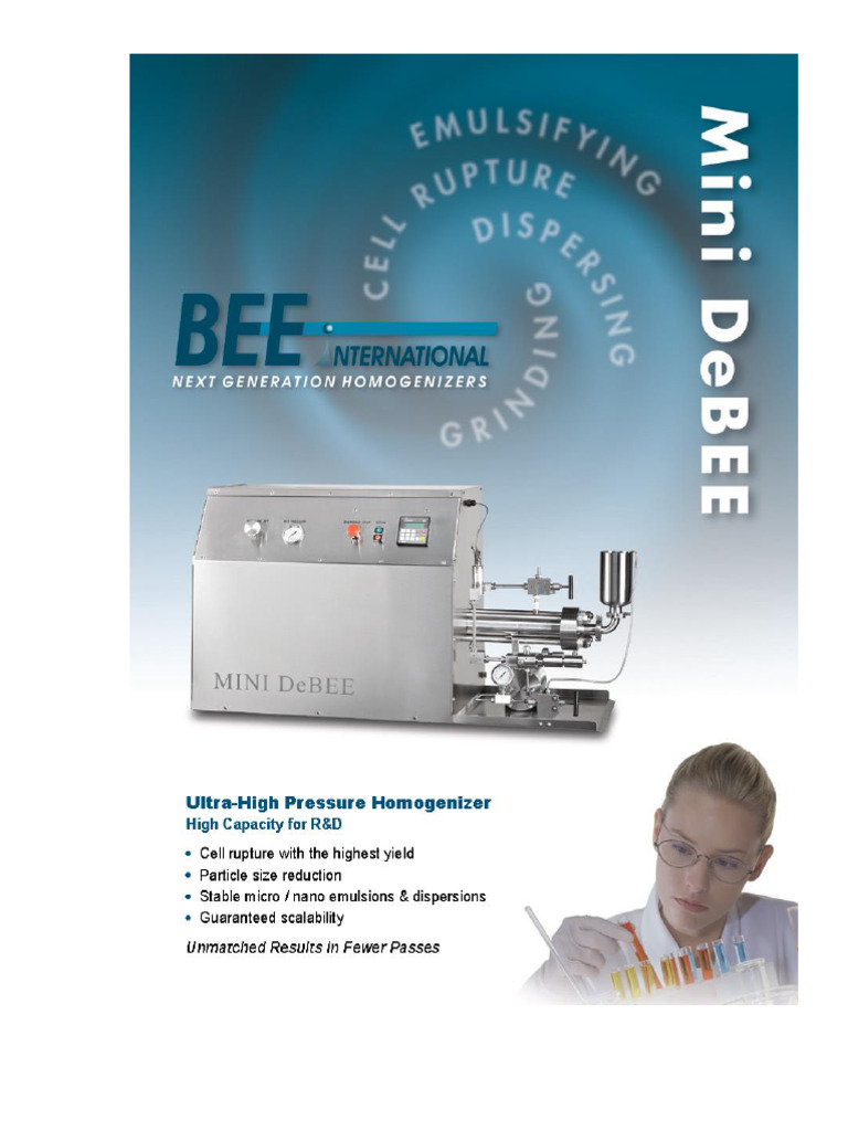Mini DeBEE User Manual Version 7.8 | PDF | Pump | Nozzle