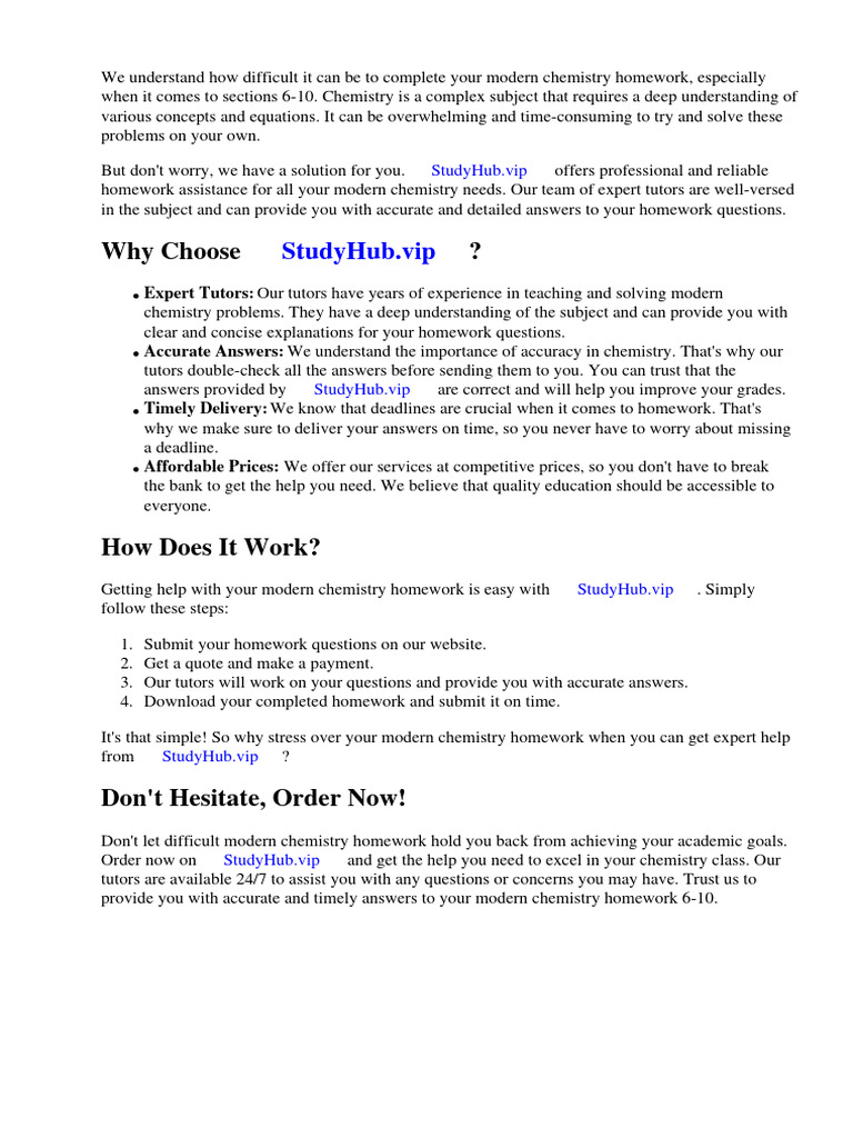 Modern Chemistry Homework Help | PDF | Chemical Substances | Physical ...