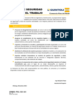 CRNDG-POL-GG-001 Politica de Seguridad y Salud en El Trabajo V02